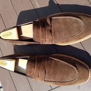 Antonio Maurizi Italian Suede Brown Penny Loafers